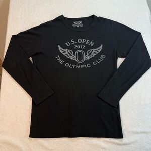 USGA 2012 U.S. Open The Olympic Club Black Waffle Knit Thermal Shirt Mens L